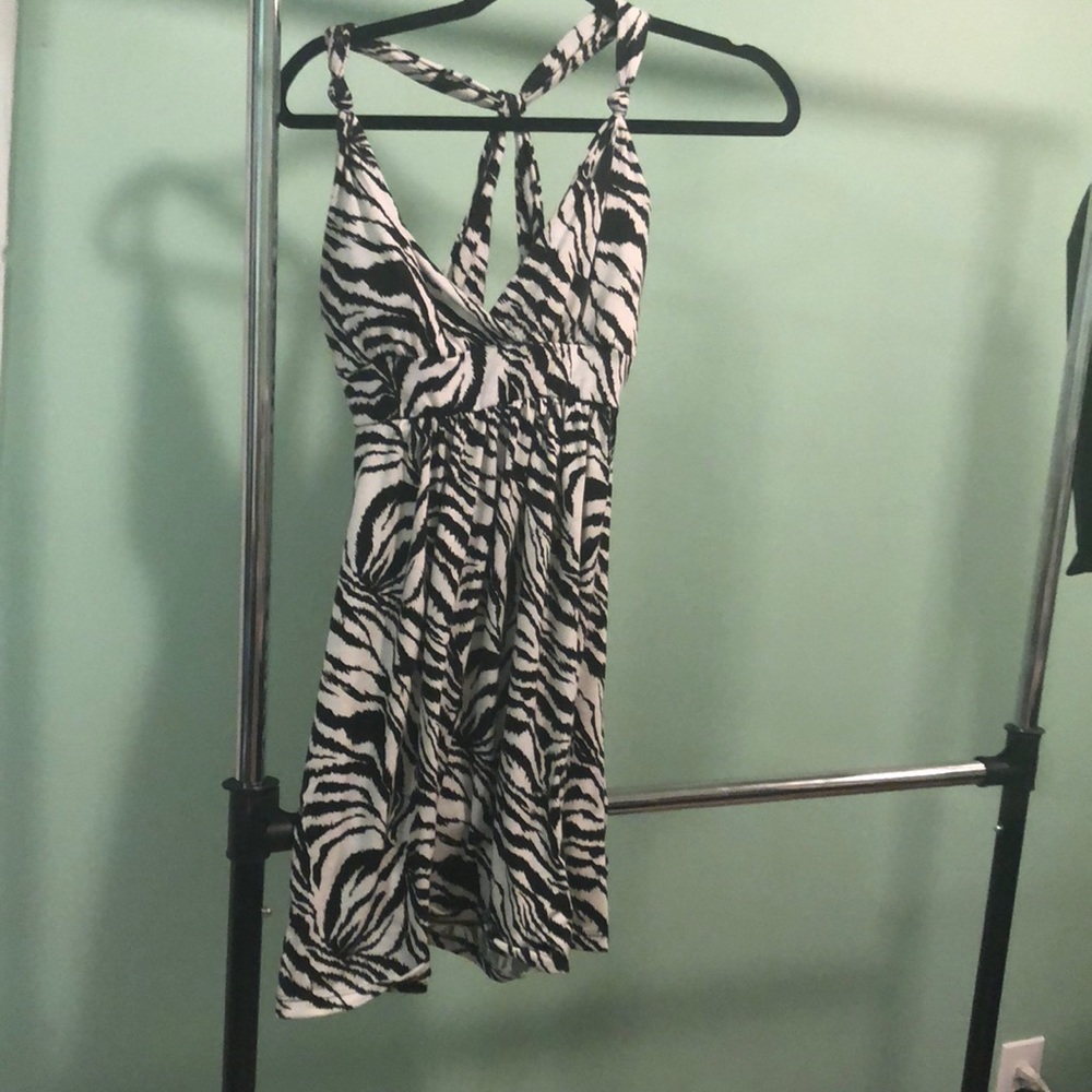White and black dress